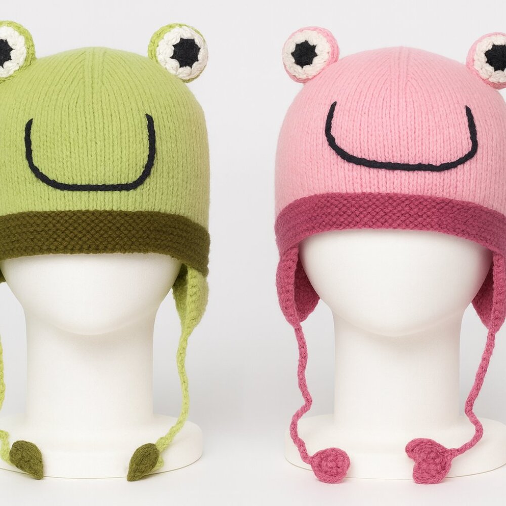 Froggie infant chuyos made of alpaca fiber set of two one pink and one green NEW